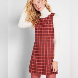 Modcloth Princess Highway Prep School Cool Plaid Shift Dress
